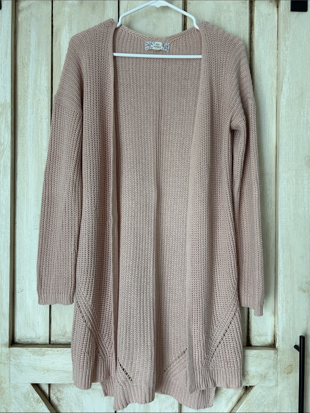 Pink Republic Blush Open-Front Knit Cardigan